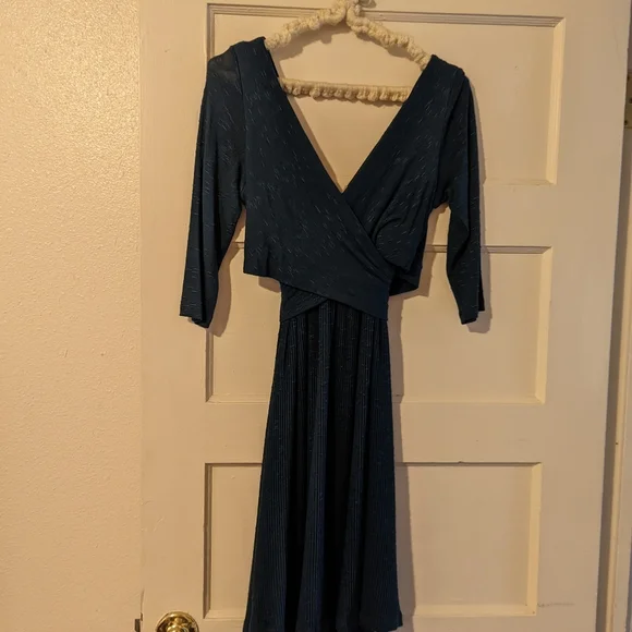 blue wrap sweater dress Billy Reid Pocket Sweater Dress, Blue main image 1